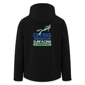 Diving Diver Snorkeling Recreational Diver - Men’s Recycled Softshell Jacket by Stanley/Stella - black - Back - AI Model Male 185 light (185cm)