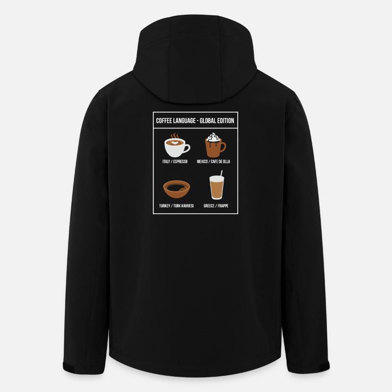Édition mondiale de Coffee Language - Veste softshell homme en polyester recyclé Stanley/Stella - noir