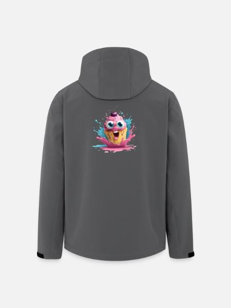 Kunterbunter Cupcake mit Gesicht - Recycelte Männer Softshell-Jacke von Stanley/Stella - Schwarz