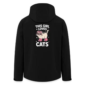 Katzen Spruch Lustiges Katzen Geschenk - Recycelte Männer Softshell-Jacke von Stanley/Stella - Schwarz - Hinten - AI Model Male 185 light (185cm)