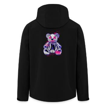 Gothic Teddy Bear with Graffiti Neon Look - Men’s Recycled Softshell Jacket by Stanley/Stella - black - Back - AI Model Male 185 light (185cm)
