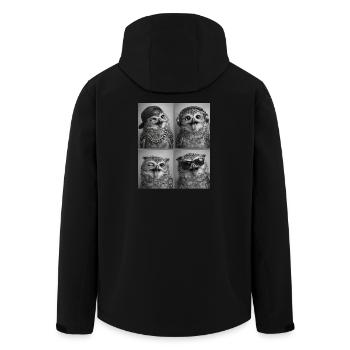 Eule - Recycelte Männer Softshell-Jacke von Stanley/Stella - Schwarz - Hinten - AI Model Male 185 light (185cm)