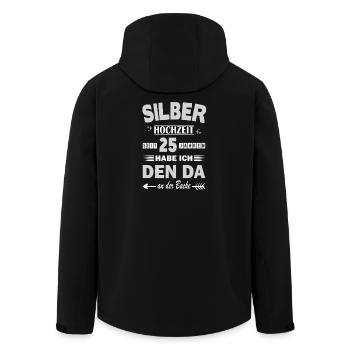 Mari du 25e anniversaire de mariage du mariage d’argent - Veste softshell homme en polyester recyclé Stanley/Stella - noir - Dos - AI Model Male 185 light (185cm)
