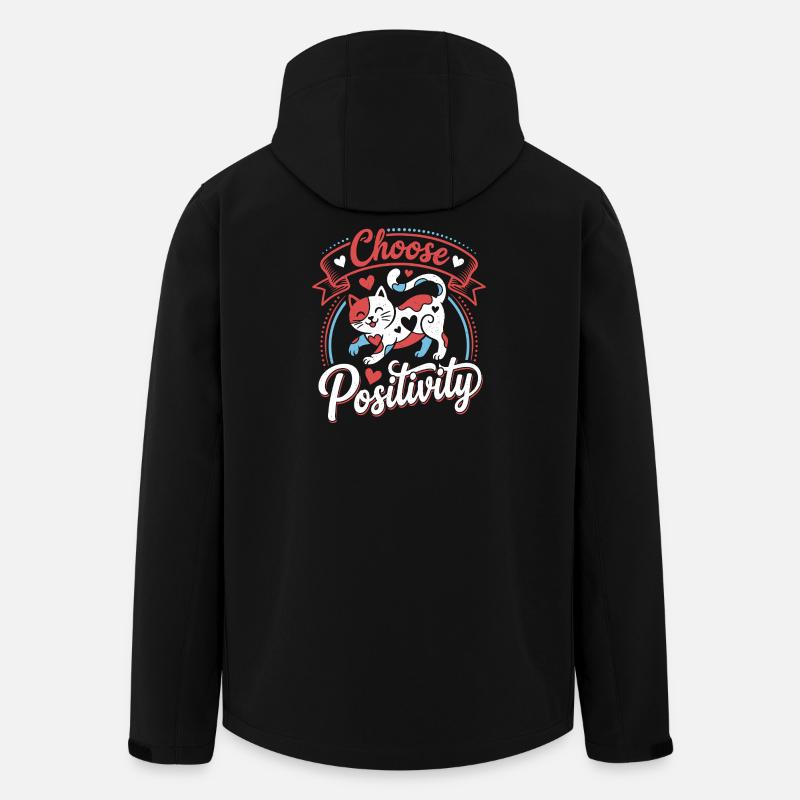 Choose Positivity Cat - Recycelte Männer Softshell-Jacke von Stanley/Stella - Schwarz
