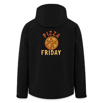 Pizza Friday Funny Food Quote Pizza Life - Men’s Recycled Softshell Jacket by Stanley/Stella - black - Back - AI Model Male 185 light (185cm)