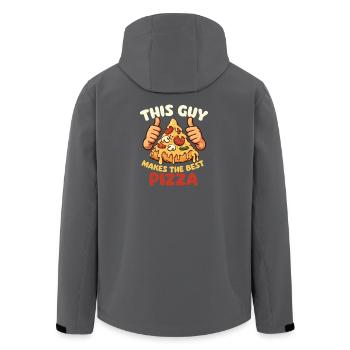 Dieser Typ macht das beste Pizza-lustige Zitat - Recycelte Männer Softshell-Jacke von Stanley/Stella - Anthrazit - Hinten - AI Model Male 185 light (185cm)