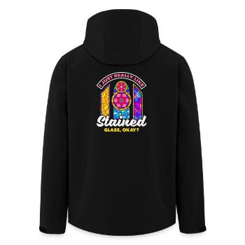 Stained Glass Art Stained Glass Artist - Men’s Recycled Softshell Jacket by Stanley/Stella - black - Back - AI Model Male 185 light (185cm)