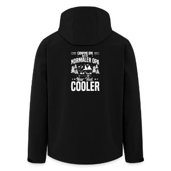 Camping Opa Viel Cooler - Recycelte Männer Softshell-Jacke von Stanley/Stella - Schwarz - Hinten - AI Model Male 185 light (185cm)