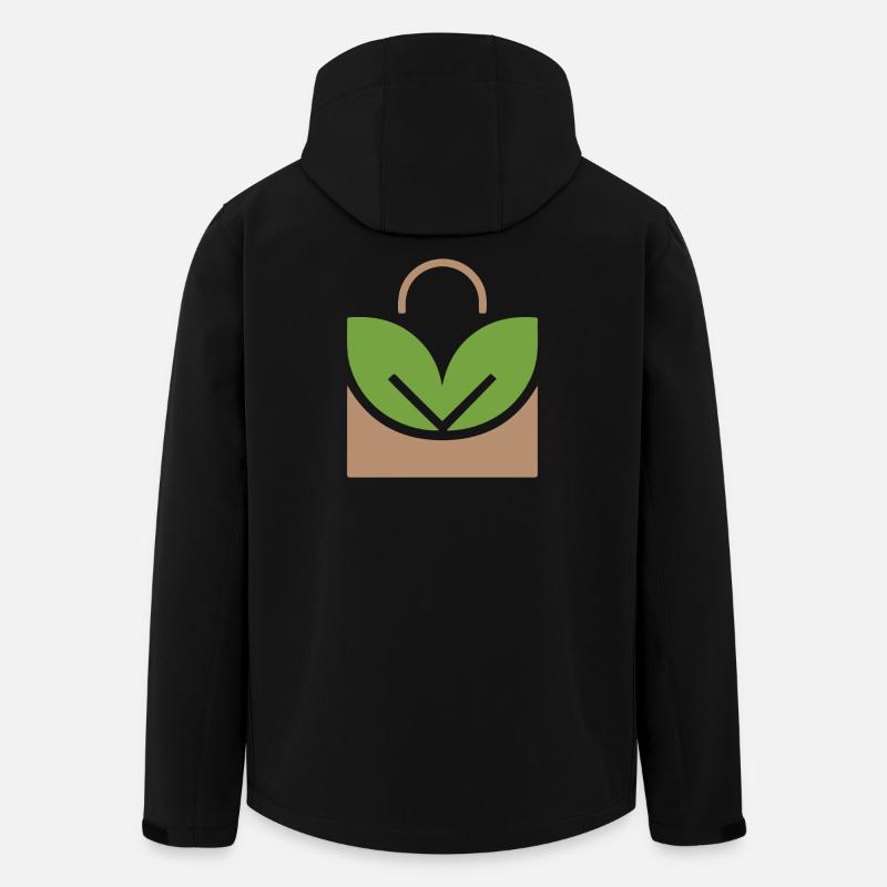 Logo de plante en pot EcoLeaf - Veste softshell homme en polyester recyclé Stanley/Stella - noir