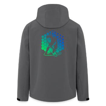 Floorball Vibes for Floorball - Men’s Recycled Softshell Jacket by Stanley/Stella - black - Back - AI Model Male 185 light (185cm)