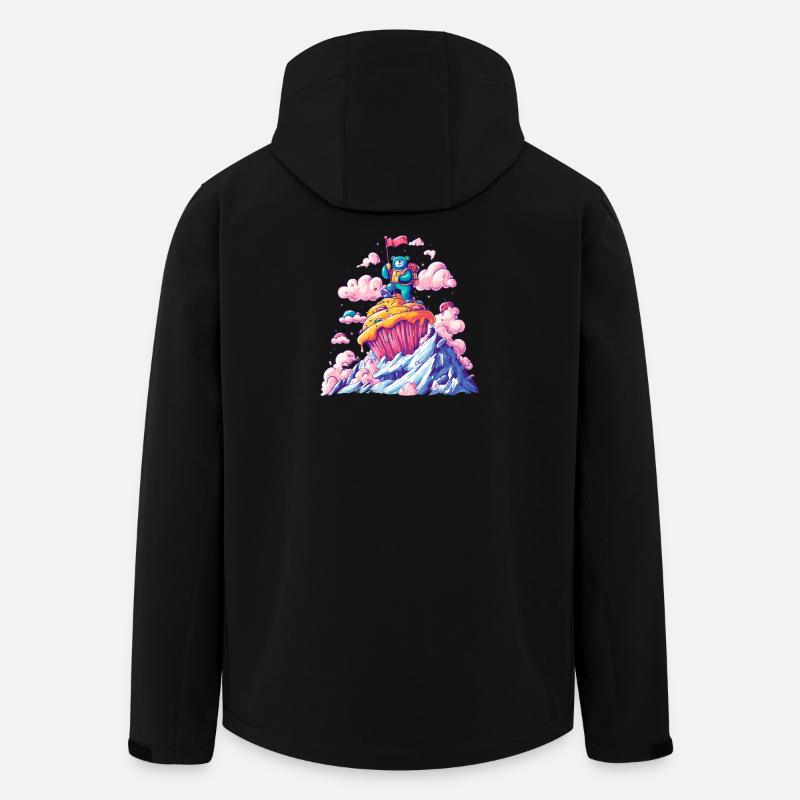 Bear Adventure Cupcake Summit - Men’s Recycled Softshell Jacket by Stanley/Stella - black