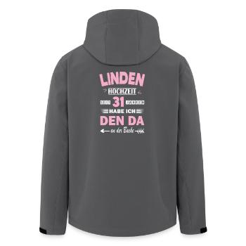 31 ans de relation Anniversaire de mariage - Veste softshell homme en polyester recyclé Stanley/Stella - noir - Dos - AI Model Male 185 light (185cm)
