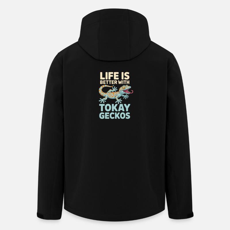 Life Is Better with Tokay Geckos - Men’s Recycled Softshell Jacket by Stanley/Stella - black