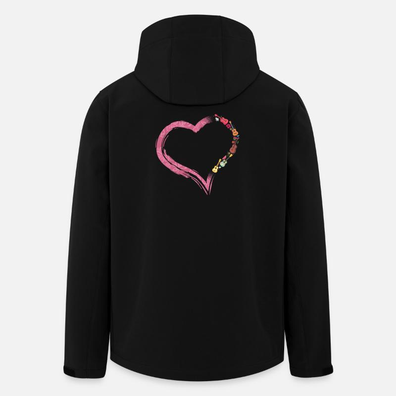 Hawaiian Ukulele Uke Heart - Recycelte Männer Softshell-Jacke von Stanley/Stella - Schwarz