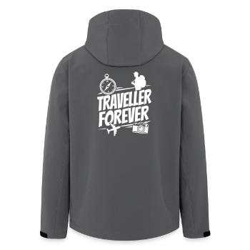 Weltenbummler Für Immer - Traveller - Reisender - Recycelte Männer Softshell-Jacke von Stanley/Stella - Schwarz - Hinten - AI Model Male 185 light (185cm)