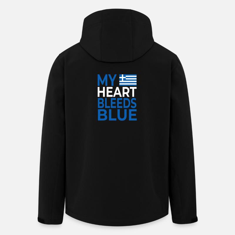 Mein Herz Blutet Blau Griechenland - Recycelte Männer Softshell-Jacke von Stanley/Stella - Schwarz