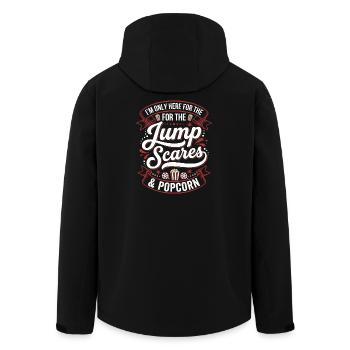 Jump Scares & Popcorn - Recycelte Männer Softshell-Jacke von Stanley/Stella - Schwarz - Hinten - AI Model Male 185 light (185cm)