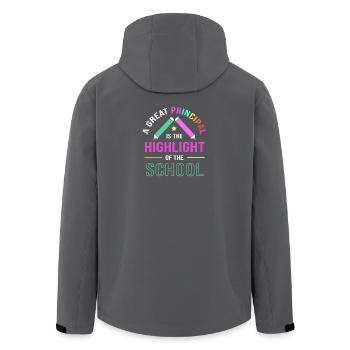 Schulleiter Schulleitung Schule Rektor Direktor - Recycelte Männer Softshell-Jacke von Stanley/Stella - Schwarz - Hinten - AI Model Male 185 light (185cm)