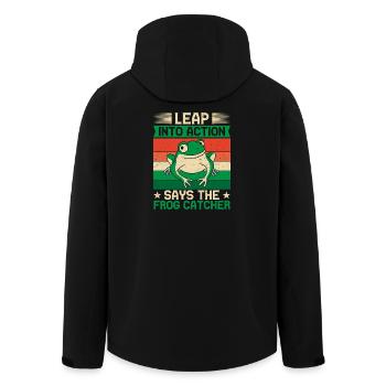 Frog Catcher Leap Into Action Frog - Men’s Recycled Softshell Jacket by Stanley/Stella - black - Back - AI Model Male 185 light (185cm)