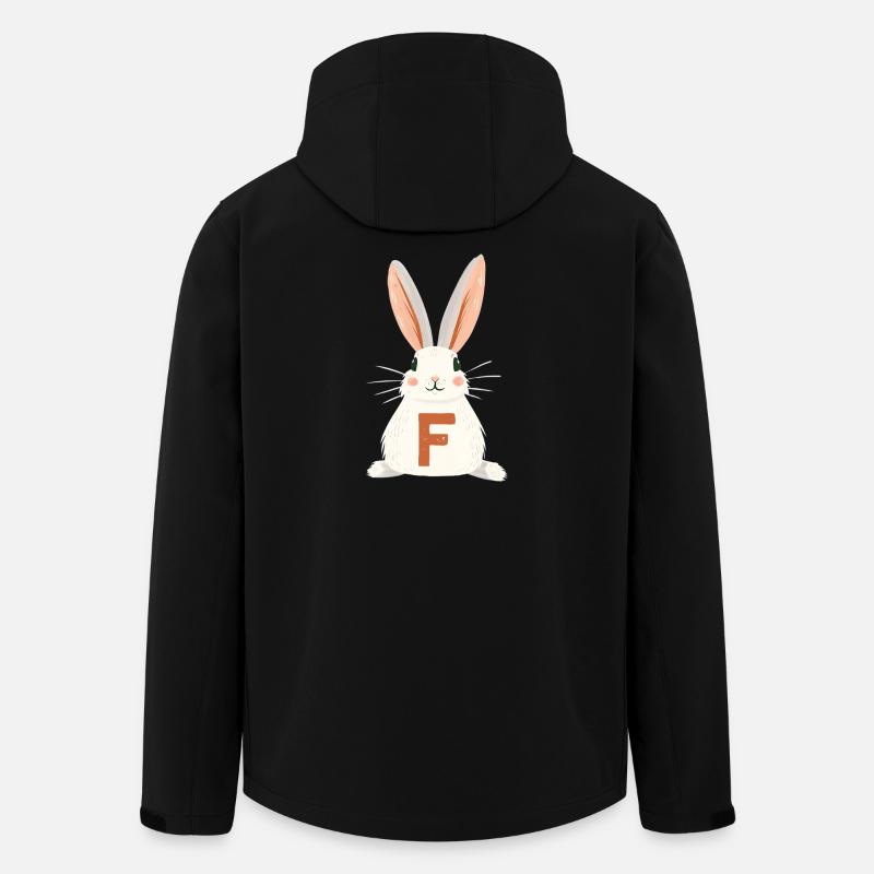 F -Buchstabe - Hase - Personalisierbar - Recycelte Männer Softshell-Jacke von Stanley/Stella - Schwarz