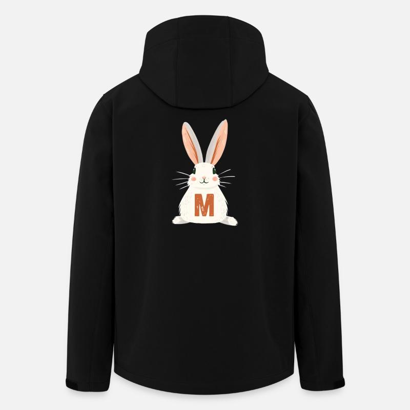 M -Buchstabe - Hase - Personalisierbar - Recycelte Männer Softshell-Jacke von Stanley/Stella - Schwarz