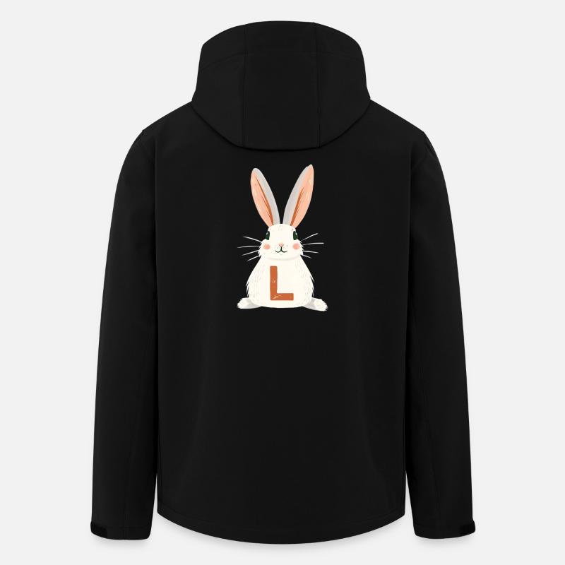 L-Lettre - Lapin - Personnalisable - Veste softshell homme en polyester recyclé Stanley/Stella - noir