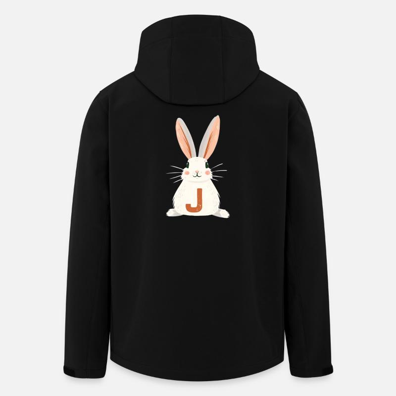 J -Letter - Bunny - Customizable - Men’s Recycled Softshell Jacket by Stanley/Stella - black