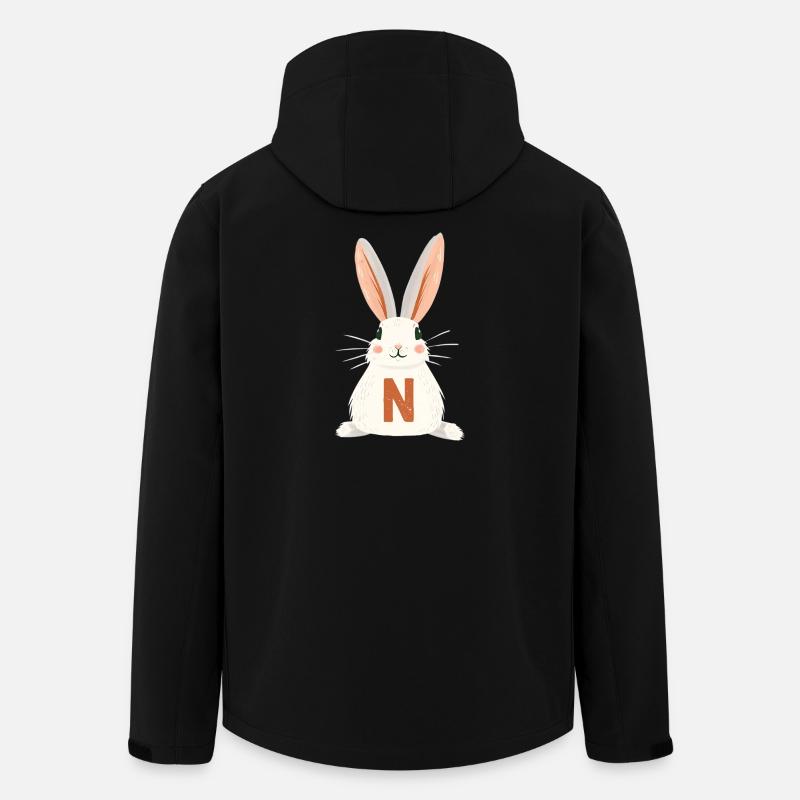 N - Lettre - Lapin - Personnalisable - Veste softshell homme en polyester recyclé Stanley/Stella - noir