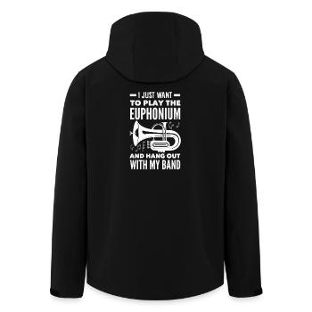 Vintage Euphonium Spieler - Recycelte Männer Softshell-Jacke von Stanley/Stella - Schwarz - Hinten - AI Model Male 185 light (185cm)