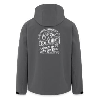Last Night of Freedom - Men’s Recycled Softshell Jacket by Stanley/Stella - anthracite - Back - AI Model Male 185 light (185cm)