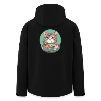 Chat avec des ramen : Ronronnement de nouilles - Veste softshell homme en polyester recyclé Stanley/Stella - noir - Dos - AI Model Male 185 light (185cm)