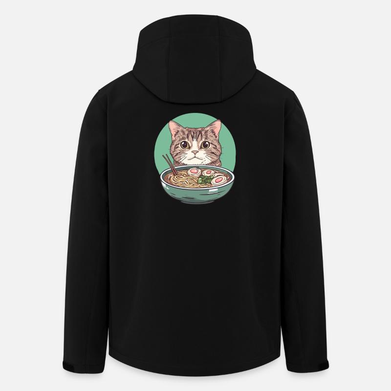 Katze mit Ramen: Nudelschnurren - Recycelte Männer Softshell-Jacke von Stanley/Stella - Schwarz