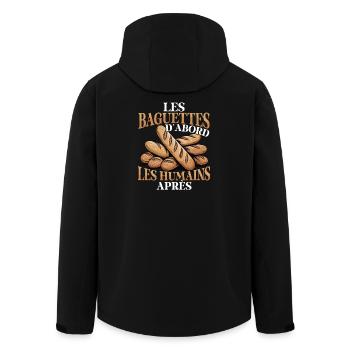  Les Baguettes D’first Lustiges Französisches - Recycelte Männer Softshell-Jacke von Stanley/Stella - Schwarz - Hinten - AI Model Male 185 light (185cm)