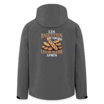  Les Baguettes D’first Lustiges Französisches - Recycelte Männer Softshell-Jacke von Stanley/Stella - Anthrazit - Hinten - AI Model Male 185 light (185cm)