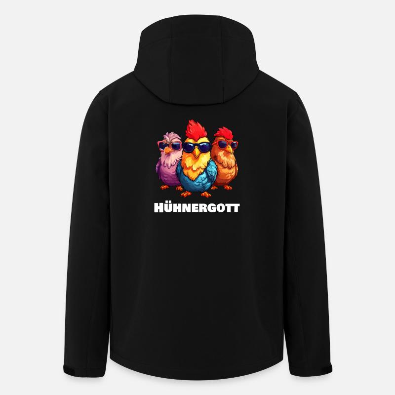 Lustige Hühner Hühnergott - Recycelte Männer Softshell-Jacke von Stanley/Stella - Schwarz