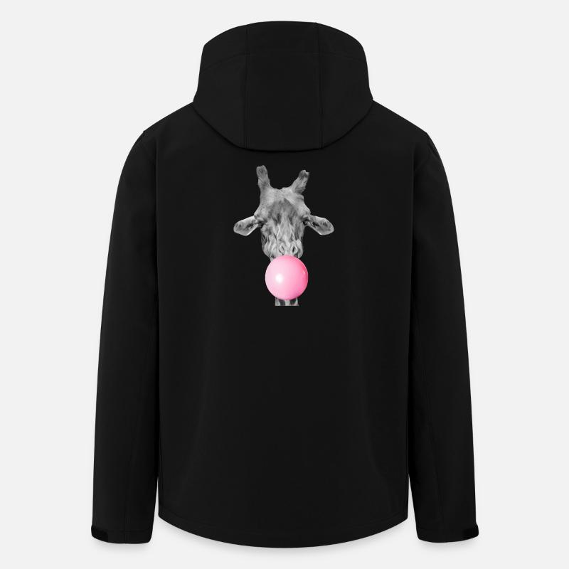 Giraffenkaugummi – Modernes, lustiges Tier - Recycelte Männer Softshell-Jacke von Stanley/Stella - Schwarz
