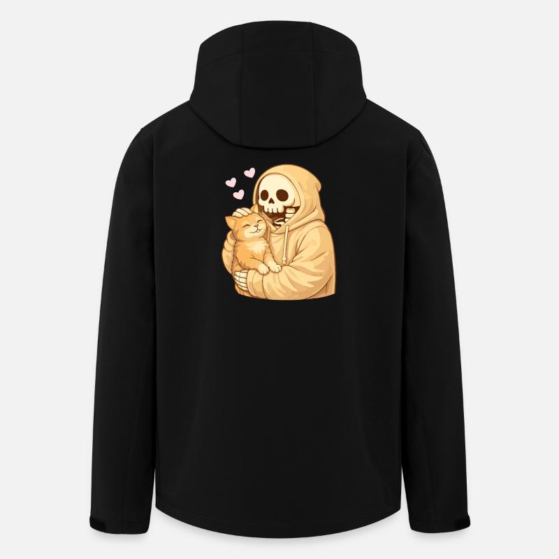 Squelette douillet avec chat – Proximité douce - Veste softshell homme en polyester recyclé Stanley/Stella - noir