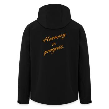 Harmony in Progress – Balance & Mindset - Men’s Recycled Softshell Jacket by Stanley/Stella - black - Back - AI Model Male 185 light (185cm)