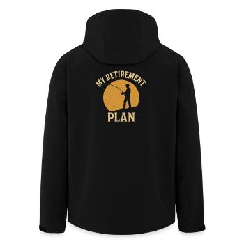 My Retirement Plan Angler Saying for Fishing Fans - Men’s Recycled Softshell Jacket by Stanley/Stella - black - Back - AI Model Male 185 light (185cm)