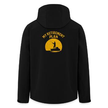 My Retirement Plan Angler Saying for Fishing Fans - Men’s Recycled Softshell Jacket by Stanley/Stella - black - Back - AI Model Male 185 light (185cm)