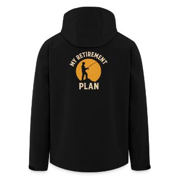 My Retirement Plan Angler Saying for Fishing Fans - Men’s Recycled Softshell Jacket by Stanley/Stella - black - Back - AI Model Male 185 light (185cm)