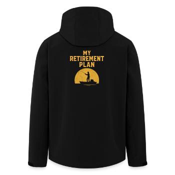 My Retirement Plan Angler Saying for Fishing Fans - Men’s Recycled Softshell Jacket by Stanley/Stella - black - Back - AI Model Male 185 light (185cm)