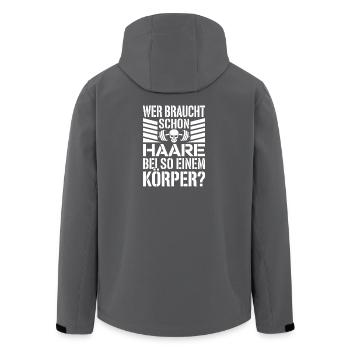 Glatze Wer Braucht Schon Haare Halbglatze Glatzen - Recycelte Männer Softshell-Jacke von Stanley/Stella - Anthrazit - Hinten - AI Model Male 185 light (185cm)