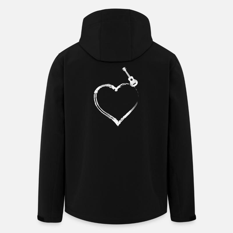 Hawaiian Ukulele Uke Heart - Men’s Recycled Softshell Jacket by Stanley/Stella - black