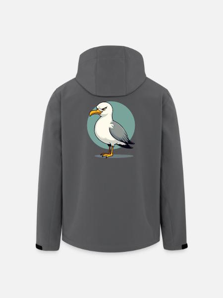 Naughty Seagull Funny Coastal Child Maritime - Men’s Recycled Softshell Jacket by Stanley/Stella - black