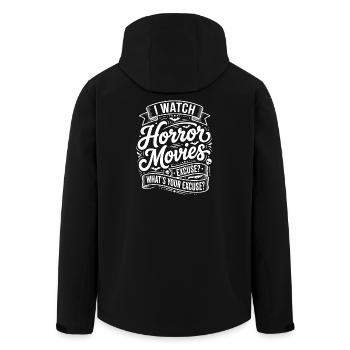 I Watch Horror Movies - Recycelte Männer Softshell-Jacke von Stanley/Stella - Schwarz - Hinten - AI Model Male 185 light (185cm)