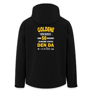 50 Years Relationship Anniversary Wedding Anniversary Golden - Men’s Recycled Softshell Jacket by Stanley/Stella - black - Back - AI Model Male 185 light (185cm)