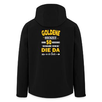 50 Years Relationship Anniversary Wedding Anniversary Golden - Men’s Recycled Softshell Jacket by Stanley/Stella - black - Back - AI Model Male 185 light (185cm)