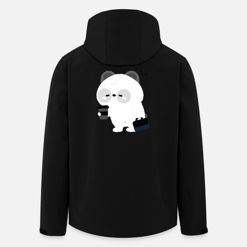 Pause café panda - Veste softshell homme en polyester recyclé Stanley/Stella - noir