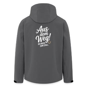 Reiten Aus Dem Weg Zum Stall Pferdemädchen Pferde - Recycelte Männer Softshell-Jacke von Stanley/Stella - Anthrazit - Hinten - AI Model Male 185 light (185cm)